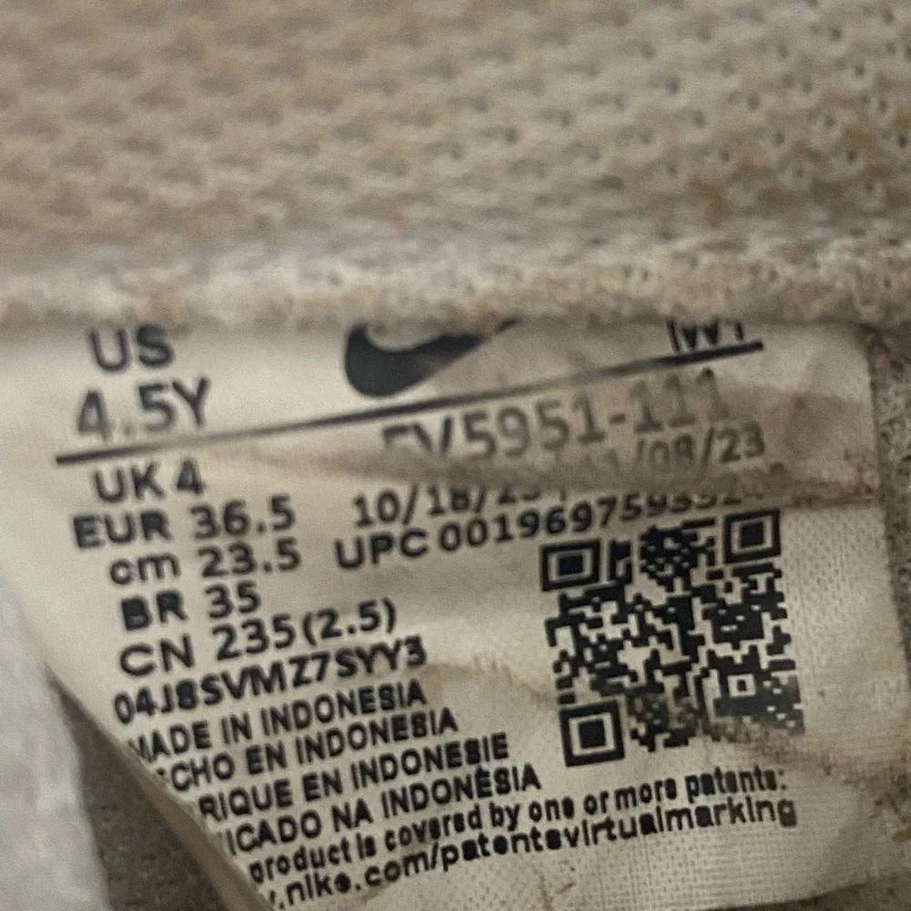 Nike AF1 White Sneakers 4.5Y